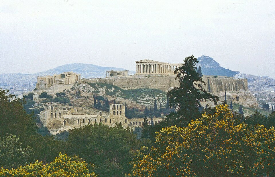 A view of the Akropolis in Athens from 1986.