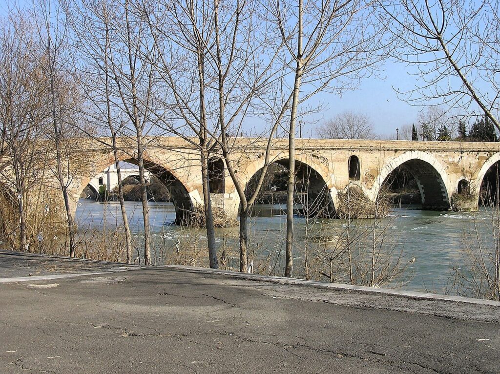 A photo of Ponte Milvio in Rome.